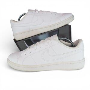 Nike Court Royale 2 Triple White Women's 9 CU9038-100 Leather Casual Sneaker